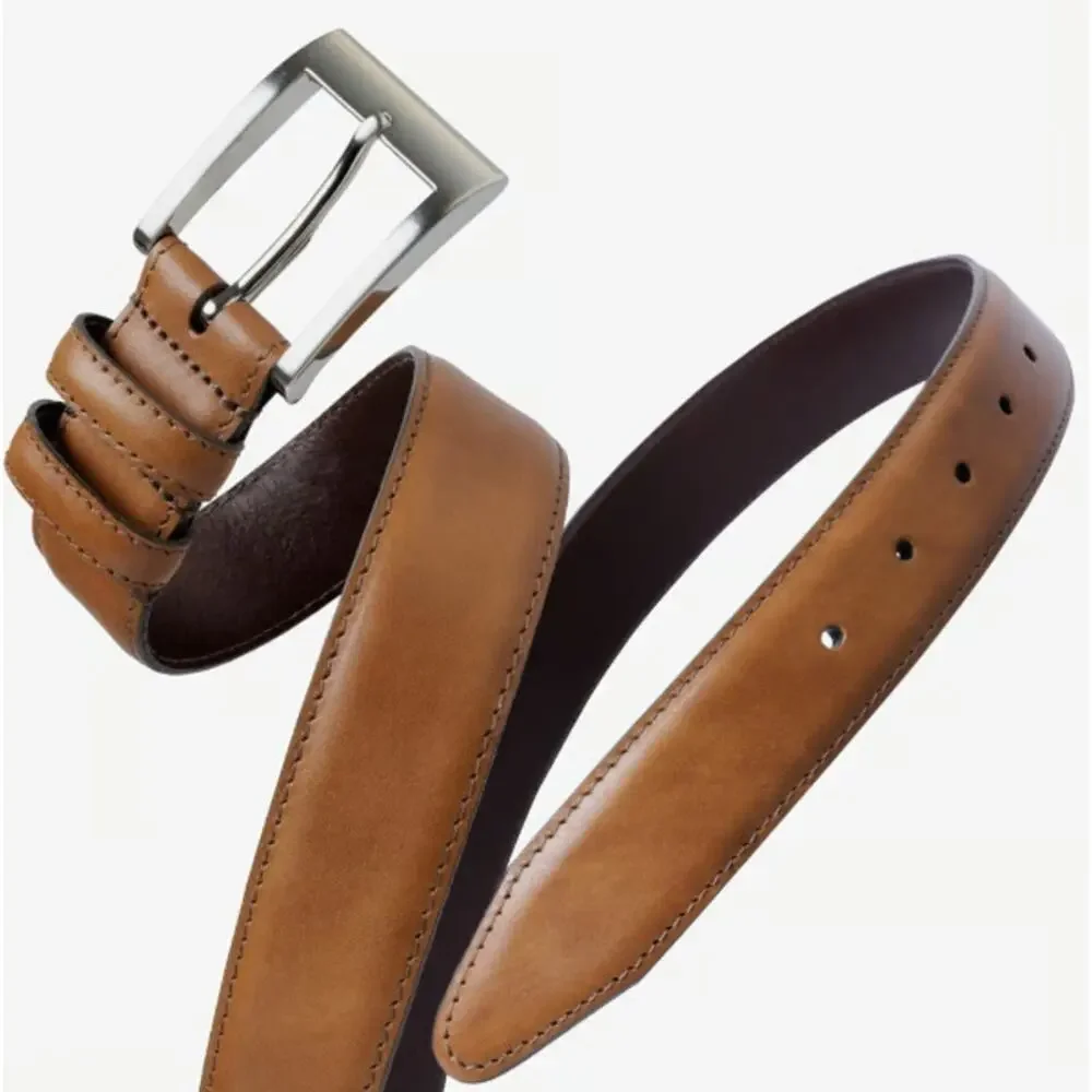 Allen Edmonds Men's Dark Walnut Leather Wide Basic Dress Belt Size 44